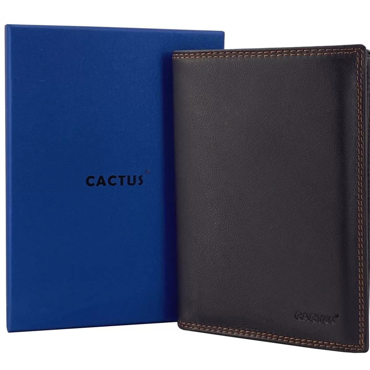 Portefeuille cuir de vachette anti-RFID^Cactus Fashion