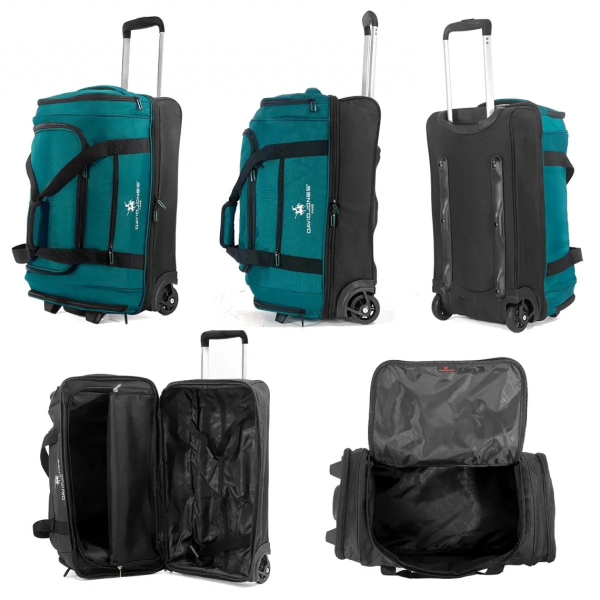 Sac de voyage cabine à roulettes 48L double compartiment Taille S 55cm^David Jones Clearance