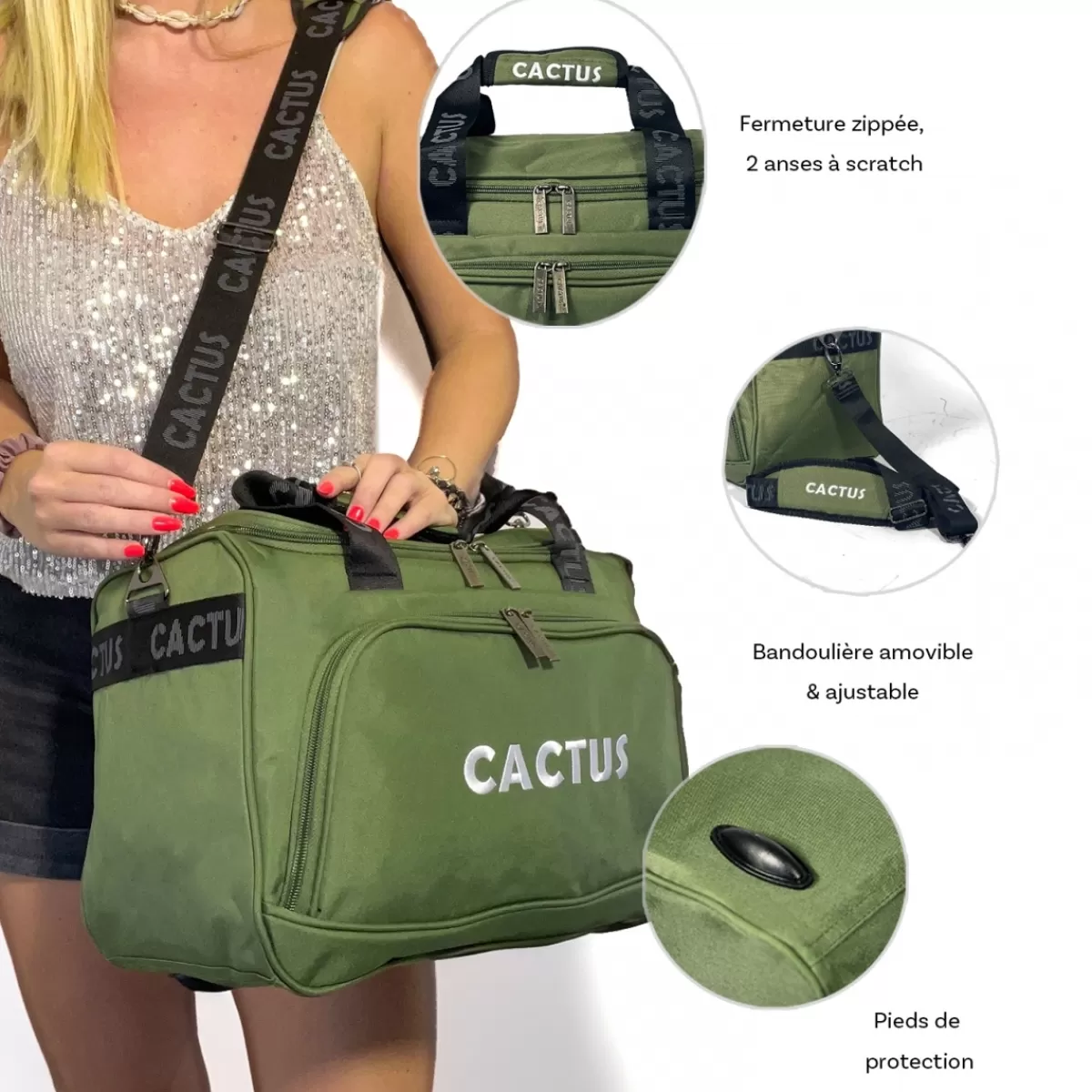 Sac de voyage 20L week-end et sport polyester format Ryan Air sans roulettes^Cactus Shop