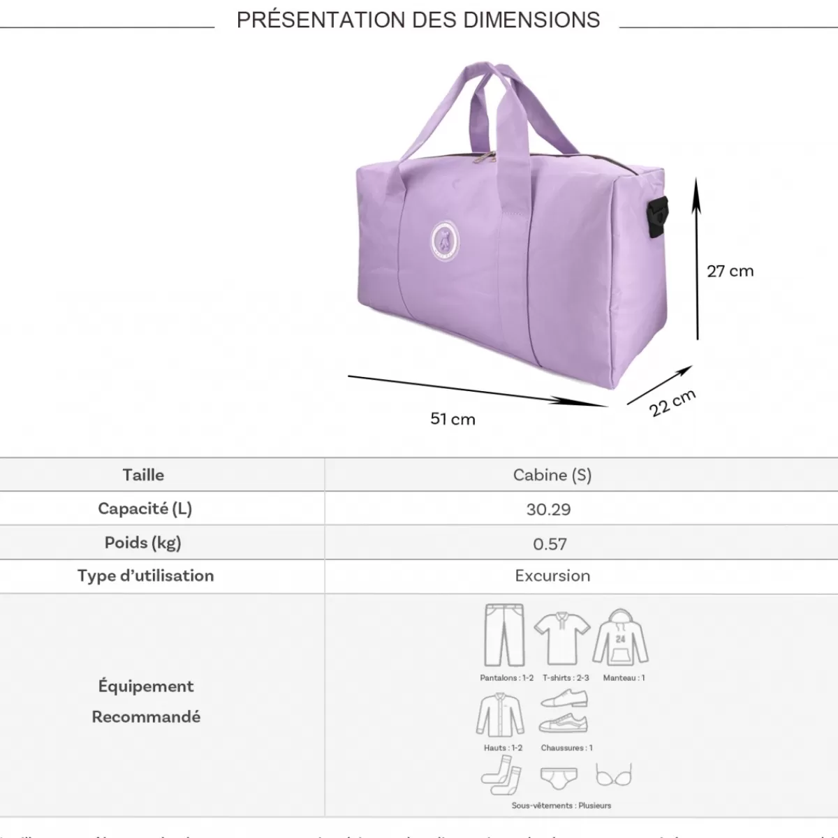 Sac de voyage week-end 30L polyester sans roulettes^Cactus Clearance