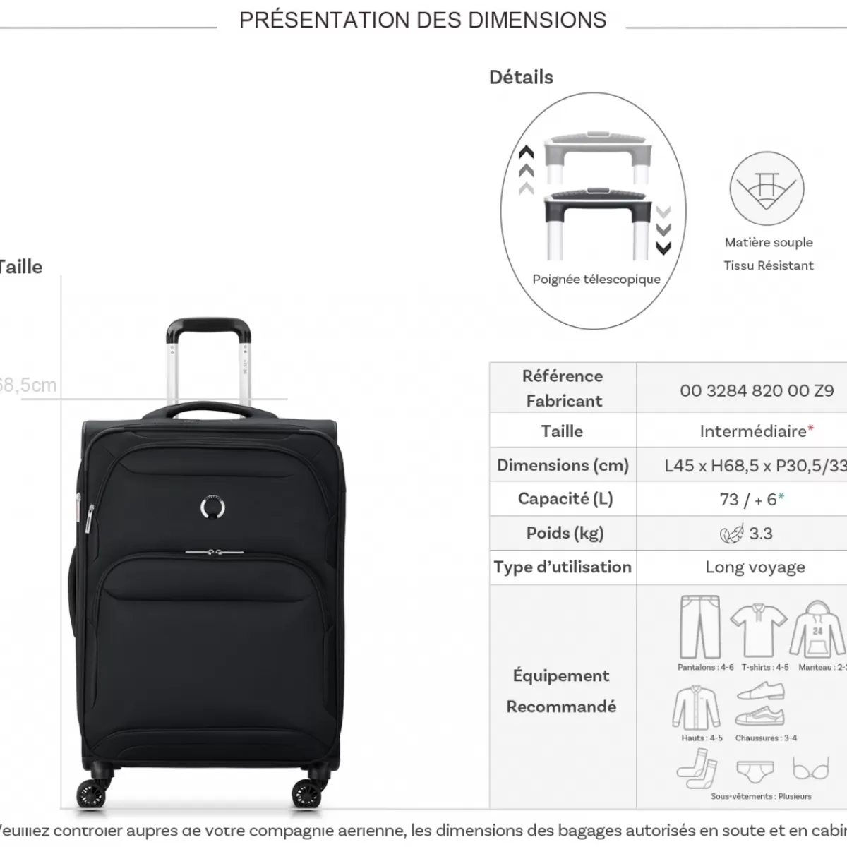 Valise moyenne souple extensible SkyMax 2.0 TSA 68.5cm^Delsey Best Sale